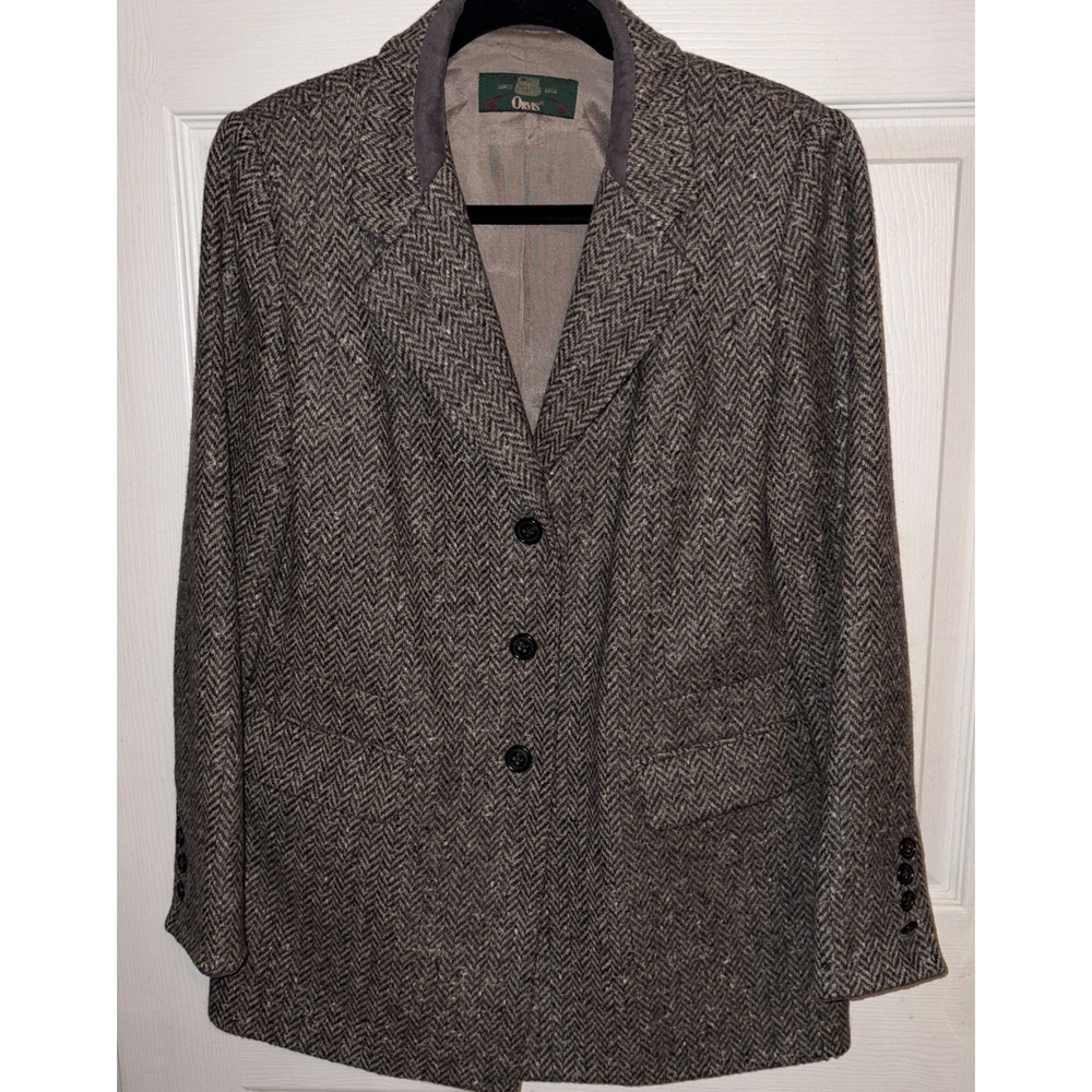 Vtg Orvis Heritage Sz 8 100% Wool Herringbone Blazer Country Equestrian USA Made